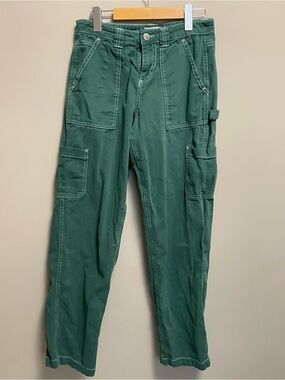 Garage Green Cargo Pants Contrast Stitching Women’s Size 1